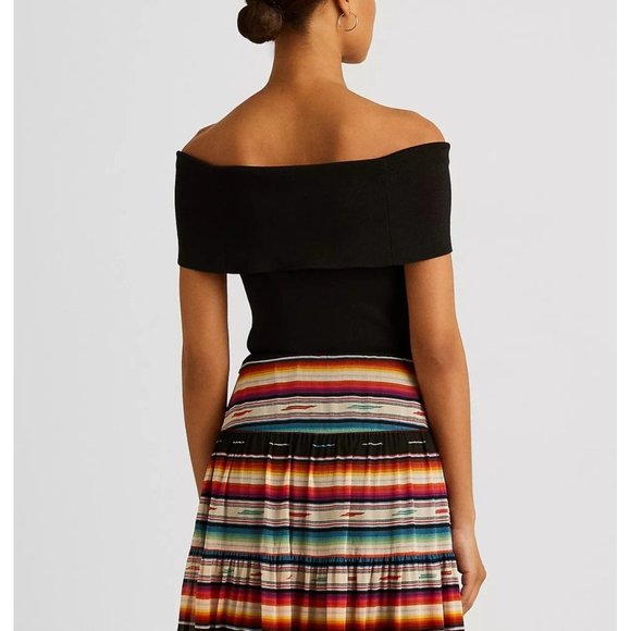 Lauren Ralph Lauren Women’s Off Shoulder Sweater Black Size 1X NWT - Picture 2 of 4